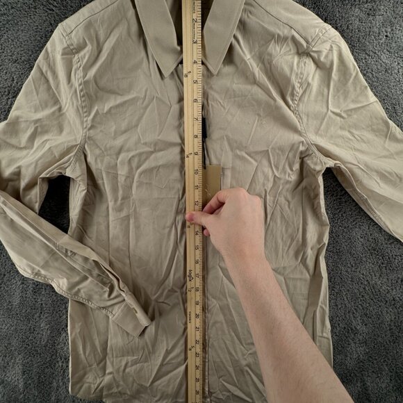 NWT Burberry London Women US 6 (40) Button Up Shirt Beige Cotton Stretch Ladies - Picture 3 of 16